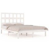 Cumpara ieftin Cadru de pat fara saltea, alb, 160x200 cm, lemn masiv pin