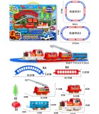 Trenulet Electric pentru Copii Peste 3 Ani, Plastic Netoxic, Set cu Locomotiva, Vagoane si Sine