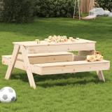 Gossi masa de picnic cu groapa de nisip pentru copii, lemn masiv pin