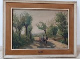 Ulei pe p&acirc;nză o lucrare veche semnată, Natura, Realism