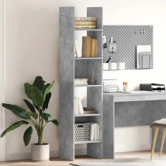 Bibliotecă, gri beton, 40x35x180 cm, lemn prelucrat