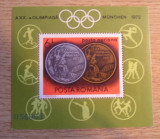 M1 TX7 17 - 1972 - JO de vara Munchen - Medalii olimpice - colita dantelata, Sport, Nestampilat