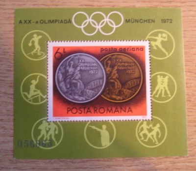 M1 TX7 17 - 1972 - JO de vara Munchen - Medalii olimpice - colita dantelata foto