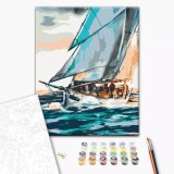 Pictura pe numere - Calatorie pe mare, 30x40 cm | Brushme