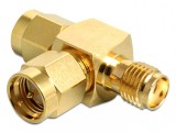 Adaptor &quot;forma T&quot; SMA plug la SMA plug la SMA jack, Delock 88710