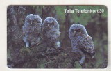 bnk card Cartele telefonice - Suedia - fauna - pasari
