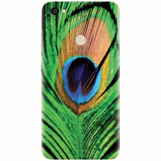 Husa silicon pentru Xiaomi Redmi Note 5A, Peacock Feather Green Blue