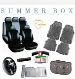 Summer Box &ndash;GRI&ndash;Huse scaune+Covorase+Husa volan+Suport telefon+Parasolare