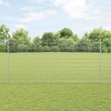 &Icirc;mprejmuire din s&acirc;rmă sudată cu 10 st&acirc;lpi U Argint 1.6x10 m Oțel