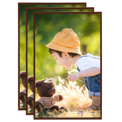 vidaXL Rame foto colaj pentru masă 3 buc. bronz 13x18 cm MDF foto