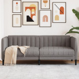 Canapea, 2 locuri, gri taupe, material textil