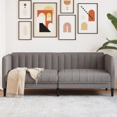 Canapea, 2 locuri, gri taupe, material textil foto