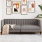 vidaXL Canapea, 2 locuri, gri taupe, material textil