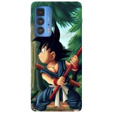 Husa compatibila cu Motorola Edge 20 Lite model Goku Dragon Ball Z, Silicon, TPU, Viceversa, Transparent, Carcasa