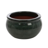Ghiveci ceramic, interior / exterior, rotund, verde, 33 x 18 cm, 21237 V