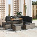 Cumpara ieftin Set de canapele pentru grădină cu pernă 9 pcs Gri Rattan poli