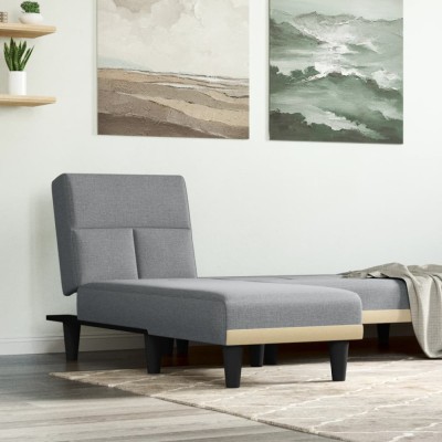 Șezlong, gri deschis, material textil foto
