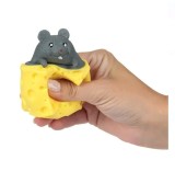Jucarie Antistres Pop Up Cascaval cu Soricel, 5cm, Cadou Amuzante, Relaxare, Calmante, Antianxietate