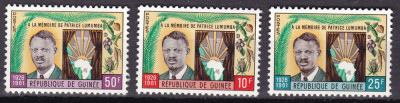 Guineea 1962 Patrice Lumumba MI 92-94 MNH foto