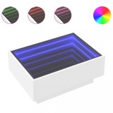 Cumpara ieftin Masuta de cafea cu LED, alb, 70x50x30 cm, lemn prelucrat