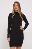 Cumpara ieftin Pepe Jeans rochie din amestec de lana culoarea negru, mini, mulata