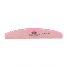Pila buffer unghii, granulatie 220/220, culoare roz