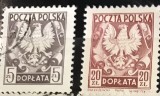 Timbre - Polska - Polonia - Interbelice - Serie 2 valori