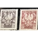 Timbre - Polska - Polonia - Interbelice - Serie 2 valori