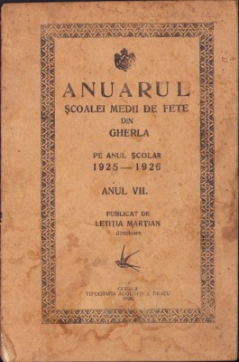 HST C5662N Anuarul Școalei medii de fete din Gherla pe anul școlar 1925-1926 foto