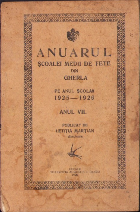 HST C5662N Anuarul Școalei medii de fete din Gherla pe anul școlar 1925-1926