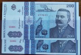 Bancnota 200 lei 1992, h&acirc;rtie, serii consecutive