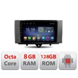 Navigatie Smart For Two 2010-2015 F-Smart10 Octa Core cu Android Radio Bluetooth Internet GPS WIFI DSP 8+128GB 4G CarStore Technology