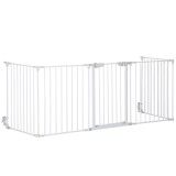 PawHut Gard Pliabil și Modular pentru C&acirc;ini cu 3 Panouri Alb | Aosom Romania