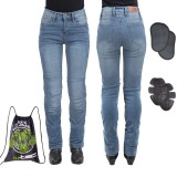 Pantaloni moto dama jeans W-TEC Lustipa cu Kevlar si protectii sold