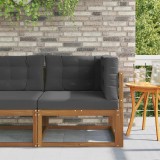 vidaXL Canapea colțar Lemn Solid de Acacia Natural și Antracit 900544