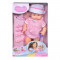 Papusa interactiva Baby Doll cu palarie si rochie roz, 3 ani+