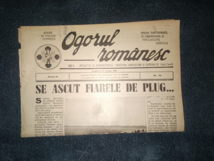 REVISTA OGORUL ROMANESC 11 AUGUST 1940