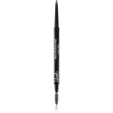 Sleek Micro-Fine Brow Pencil creion pentru spr&acirc;ncene rezistent la apă cu pensula culoare Dark Brown 6,3 g