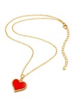 Cumpara ieftin Lantisor cu medalion inima rosie