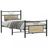 VidaXL Cadru pat fără saltea, stejar sonoma 75x190 cm lemn prelucrat