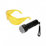 Cumpara ieftin Kit lanterna led uv + ochelari Vorel 82756