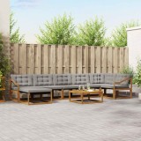vidaXL Set de canapele de exterior 8 pcs Gri natural și deschis 3369706