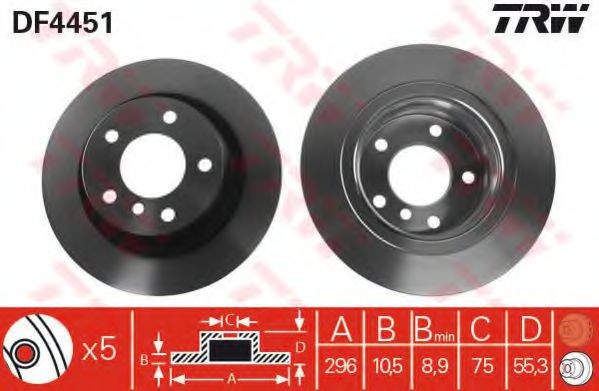 Disc frana BMW Seria 3 (E90) (2005 - 2011) TRW DF4451