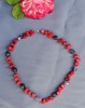 COLIER/LANT VINTAGE DIN CORAL ROSU SLEFUIT SI AMETIST