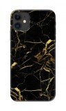 Husa cu foita de aur 24K pentru Iphone 11, culoare Glitter black, Negru