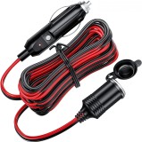 Cablu de extensie pentru bricheta auto Dongge, 2m lungime, 12, 24 V, rosu, negru