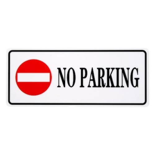 Sticker autoadeziv CSD, No parking, Din PVC, 12 cm x 29 cm