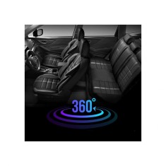 Set Huse Scaune Auto pentru Volvo XC60 - Panda Uludag, material textil cu piele ecologica, cu fermoare pentru bancheta rabatabila, negru cu gri, 11 pi