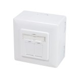 PRIZA RJ-45 aplicabila cu 2 iesiri | PRIZA RJ-45 incastrabila cu 2 iesiri LOGILINK pt. cablu FTP, Cat6, Krone (LSA) x 2 | RJ-45 (M) x 2, ecranat, plas
