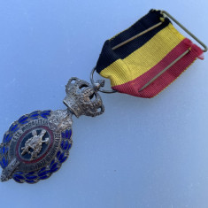 Decoratie Belgia ww2 HABILETE MORALITE argintata cu email și panglica